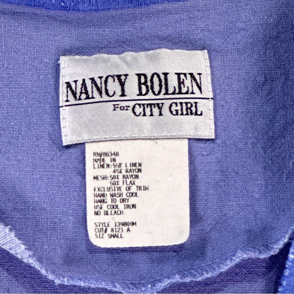 Nancy Bolen Women’s Boho Linen Blend Jacket Blue Small Lagenlook - Picture 5 of 10